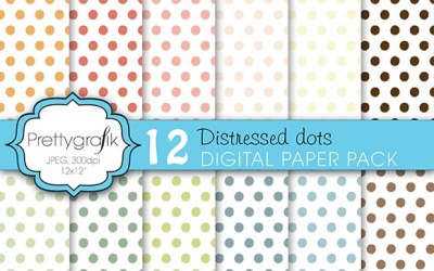 Polka Dots Digital Paper, Commercial - Vector Image