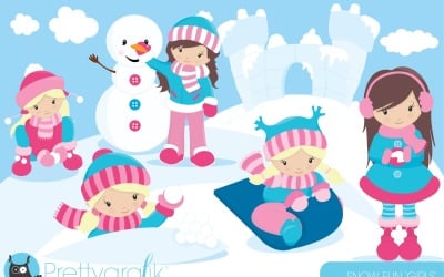 Schneemädchen Clipart Kommerzielle Nutzung - Vektorbild