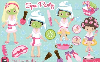 Spa Girls Clipart - Vector Image