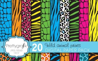 Wild Animal Print Digital Paper - Vector Image
