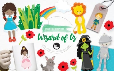 Wizard of Oz Illustration Pack - Vector Image