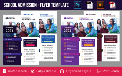 Egyetemi felvételi promóciós szórólap PSD, AI tervezési kötet-15