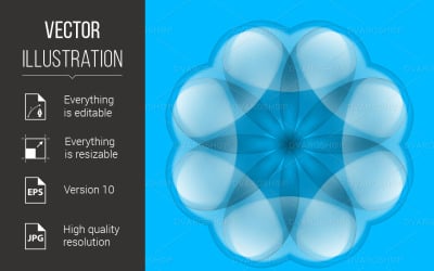 Abstract Flower on Blue Background - Vector Image