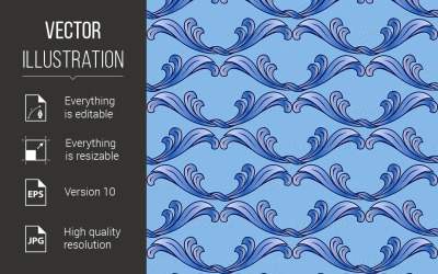 Blue Floral Background - Vector Image