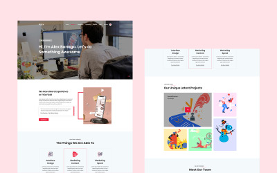 Bootstrap Alex_Personal Cv Resume PSD Template PSD sablon 119537