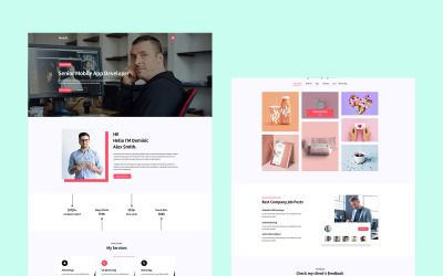 Bootstrap Rroadt-Personal Cv Resume PSD Template PSD sablon 119547