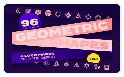 96 Geometric shapes &amp;amp; logo marks collection Vol1 - Vector Image