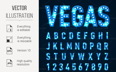 Night Font - Vector Image