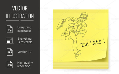Sticker With Man - Vector Image
