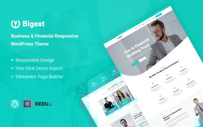 Tema De WordPress "Bigest - Financial Responsive" #119544