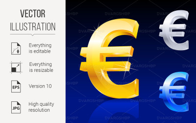 Abstract Euro Sign - Vector Image