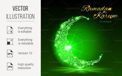 Ramadan Kareem Greeting Card - Vector Image