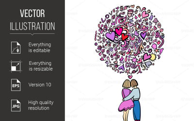 Loving Couple - Vector Image