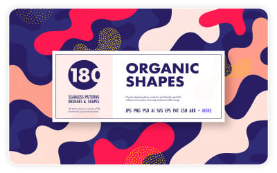 Organische Formen bündeln - 180 nahtlose Texturen, Pinsel &amp;amp; Designelemente Muster