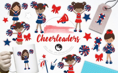 Cheerleaders illustration pack - Vector Image