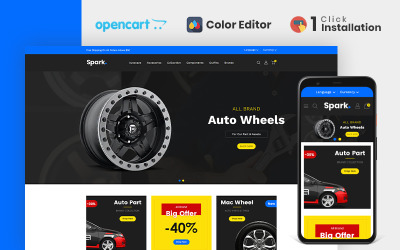 Modèle OpenCart du magasin de pièces automobiles Spark
