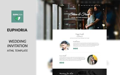 Reszponzív Euphoria - Wedding Invitation Landing Page Template Nyítóoldal sablon 119820