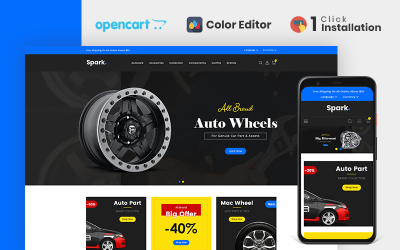 Reszponzív Spark Auto Parts Store OpenCart sablon 119812