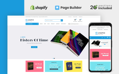 Shopify Theme namens "Creative Books Store" #119810