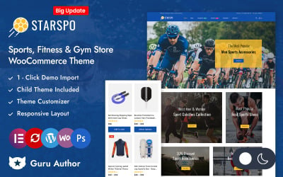 Starspo – магазин спортивних аксесуарів Elementor Адаптивна тема WooCommerce