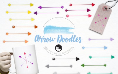 Arrow Doodles illustration pack - Vector Image