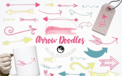 Arrow Doodles illustration pack - Vector Image