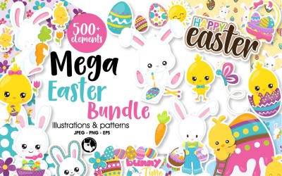 Easter Mega Bundle, over 500+ - Vector Image