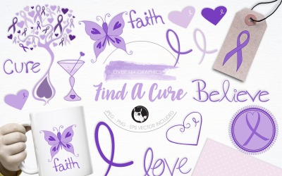 Find a cure illustration pack - Vector Image