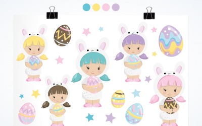 Girl Easter - Vector Image