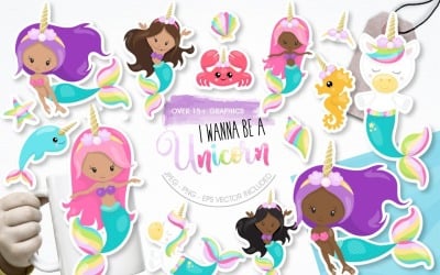 I wanna be a Unicorn - Vector Image