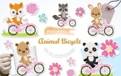 Animal Bicycle - Vector Image