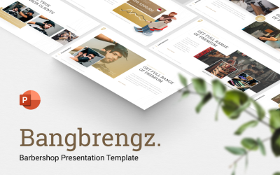 Bangbrengz - Barbershop Präsentationsvorlage PowerPoint-Vorlage