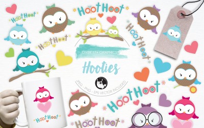 Hooties Illustrationspaket - Vektorbild