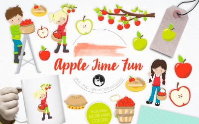 Pacote de ilustração Apple Time Fun - imagem vetorial