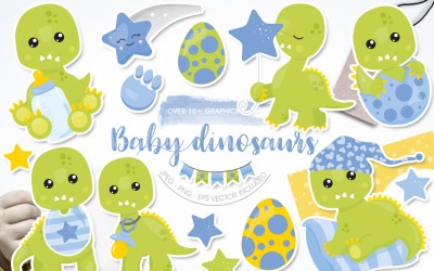 Baby Dinosaurs - Vector Image