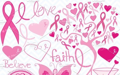 乳腺癌剪贴画商业用途-矢量图像