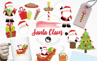 Santa Claus ilustrace pack - vektorový obrázek