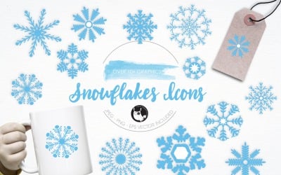 Snowflakes Icons illustration pack - Vector Image