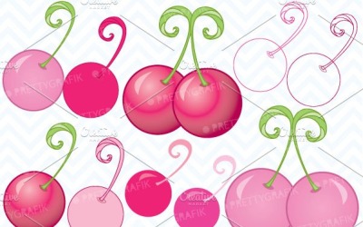 Wiśnia clipart do użytku komercyjnego - grafika wektorowa