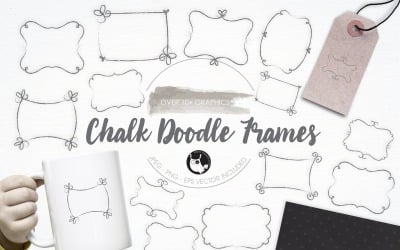 Chalk Doodle Frames illustrations - Vector Image
