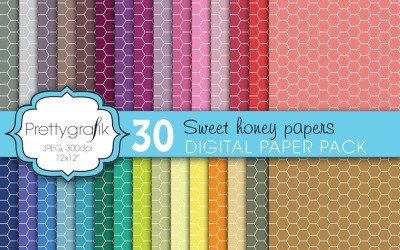 honeycomb hexagonal digital paper - Vector Image