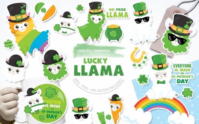 Lucky Llama - grafika wektorowa