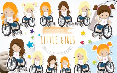 Little Girls - Vector Image
