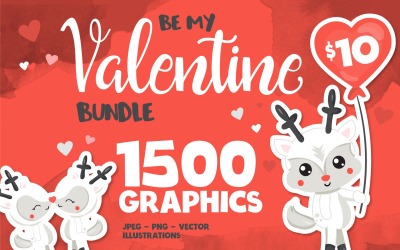 Mega Sevgililer Günü grafik paketi - Vektör Görüntü