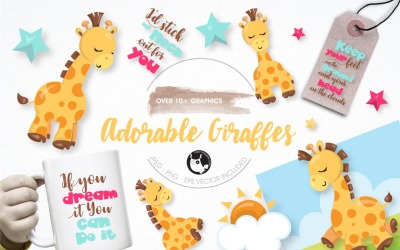 Adorable giraffe graphics - Vector Image