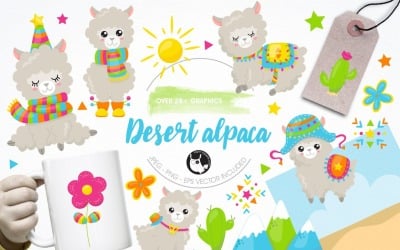 Alpaca illustration pack - Vector Image