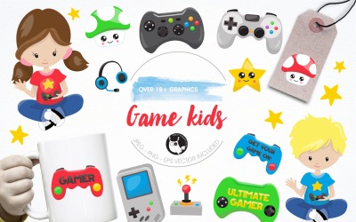 Game kids graphics and illustrations - Vector Image