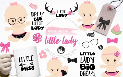Little lady graphics &amp;amp; illustrations - Vector Image