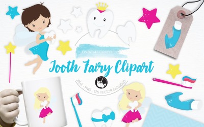 Tooth Fairy Clipart illustrations - Vector Image