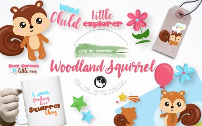 Woodland squirrel graphics - Vector Image